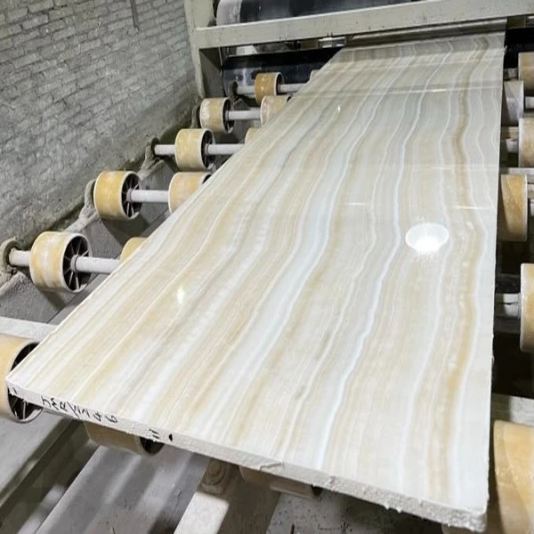 Ivory Onyx Slab Polishing